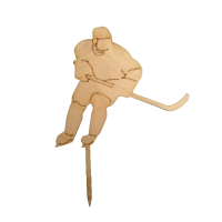 Wooden hockey stick player