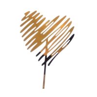 Engraving - heart, acrylic golden stripes