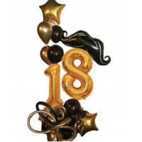 Balloons - black and gold number 18