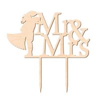 Gravur von Herrn und Frau mit Braut und Bräutigam aus Holz