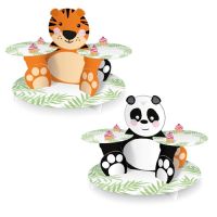Papierowy stojak na muffiny tygrys/panda
