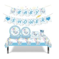 Zestaw na imprezę Baby Shower w kształcie niebieskiego słonia