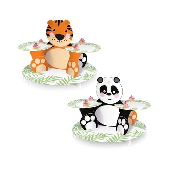 Muffin állvány papír tigris / panda