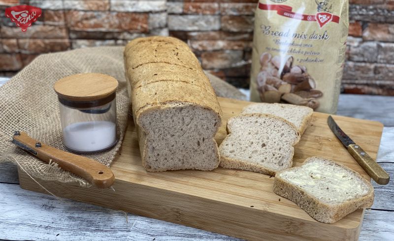 Quick dark gluten-free bread - baked in a mold